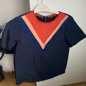 Short sleeve sparkly dressy shirt